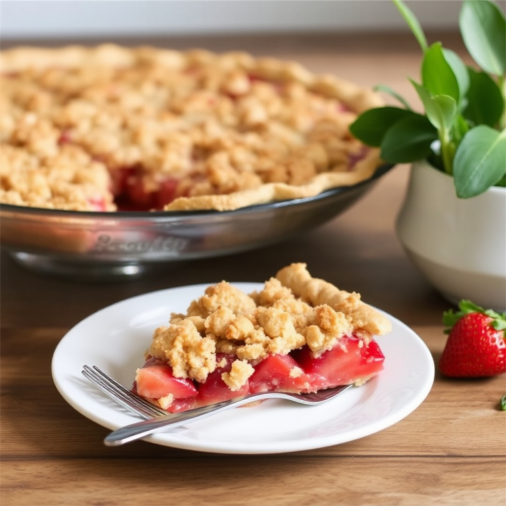 Strawberry Rhubarb Crumble Pie