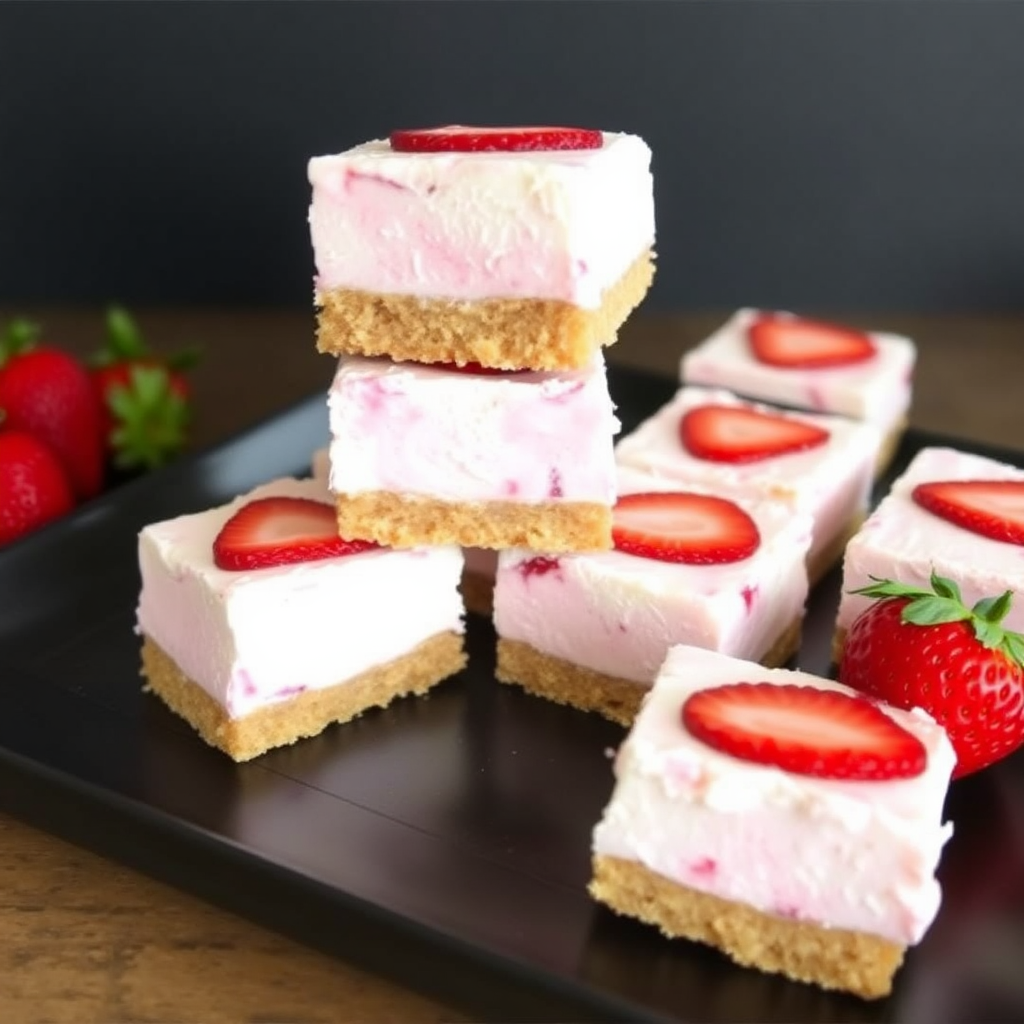 Strawberry Shortcake Mousse Bars