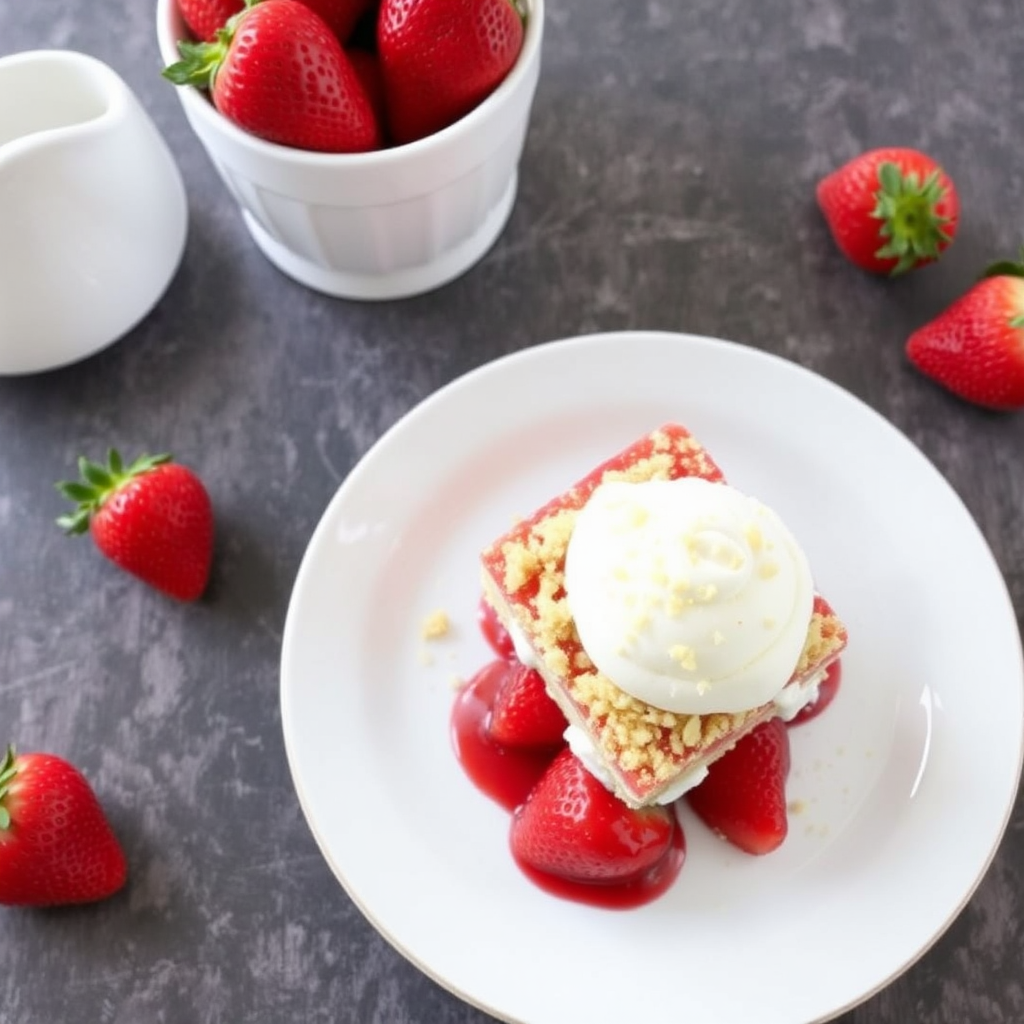 Strawberry Shortcake with Lemon Verbena Crumble