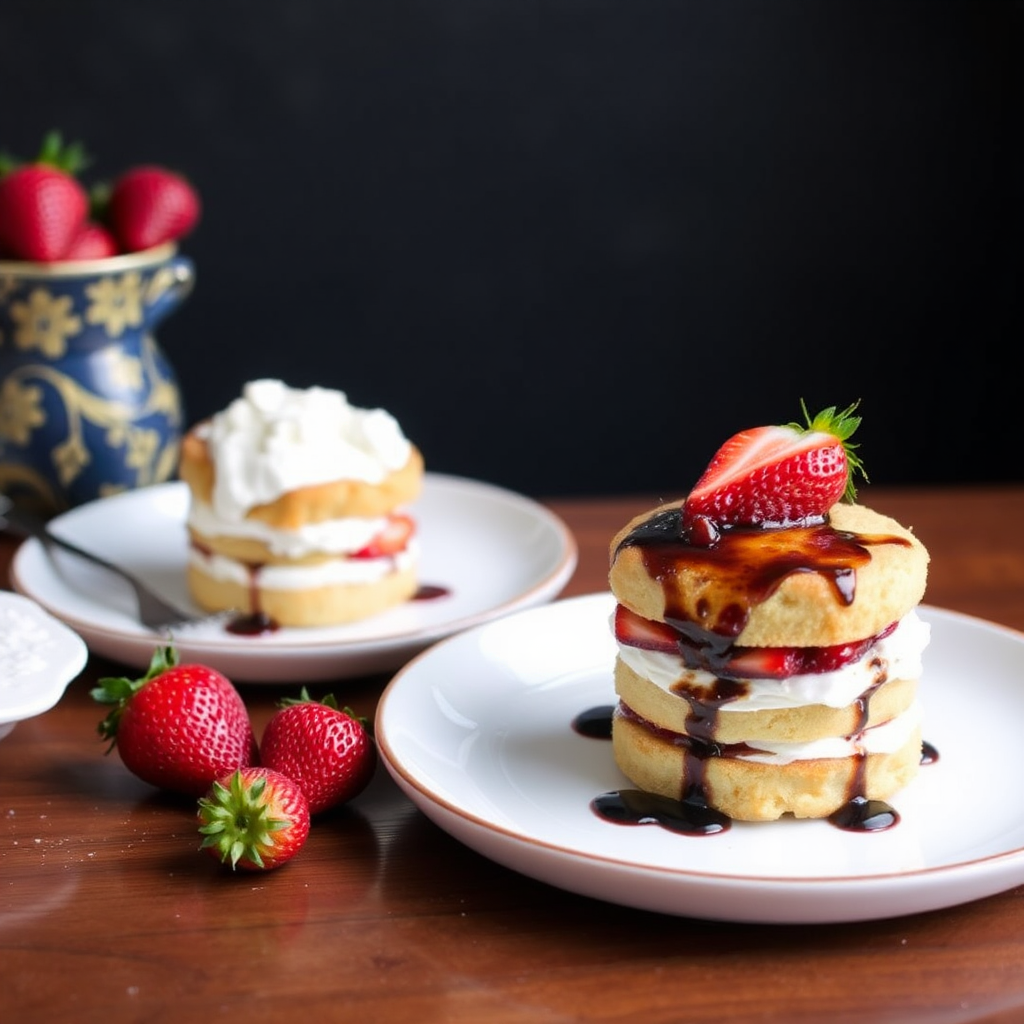 Strawberry Shortcake with Lemon Verbena and Balsamic Glaze