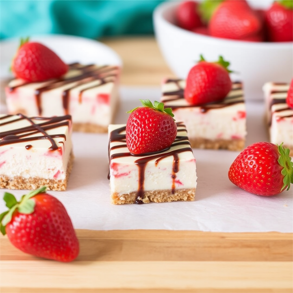 Strawberry and Balsamic Cheesecake Bars