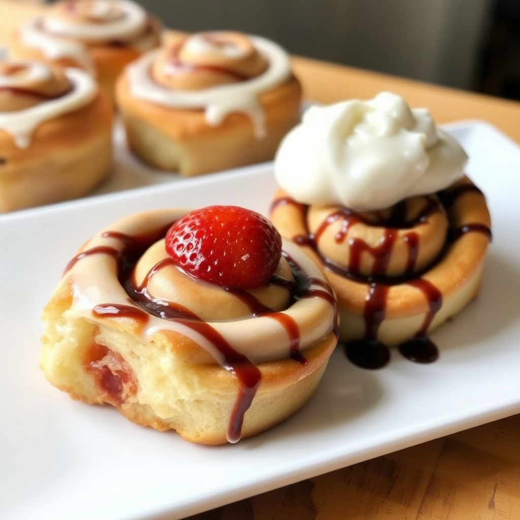 Strawberry and Balsamic Cinnamon Rolls