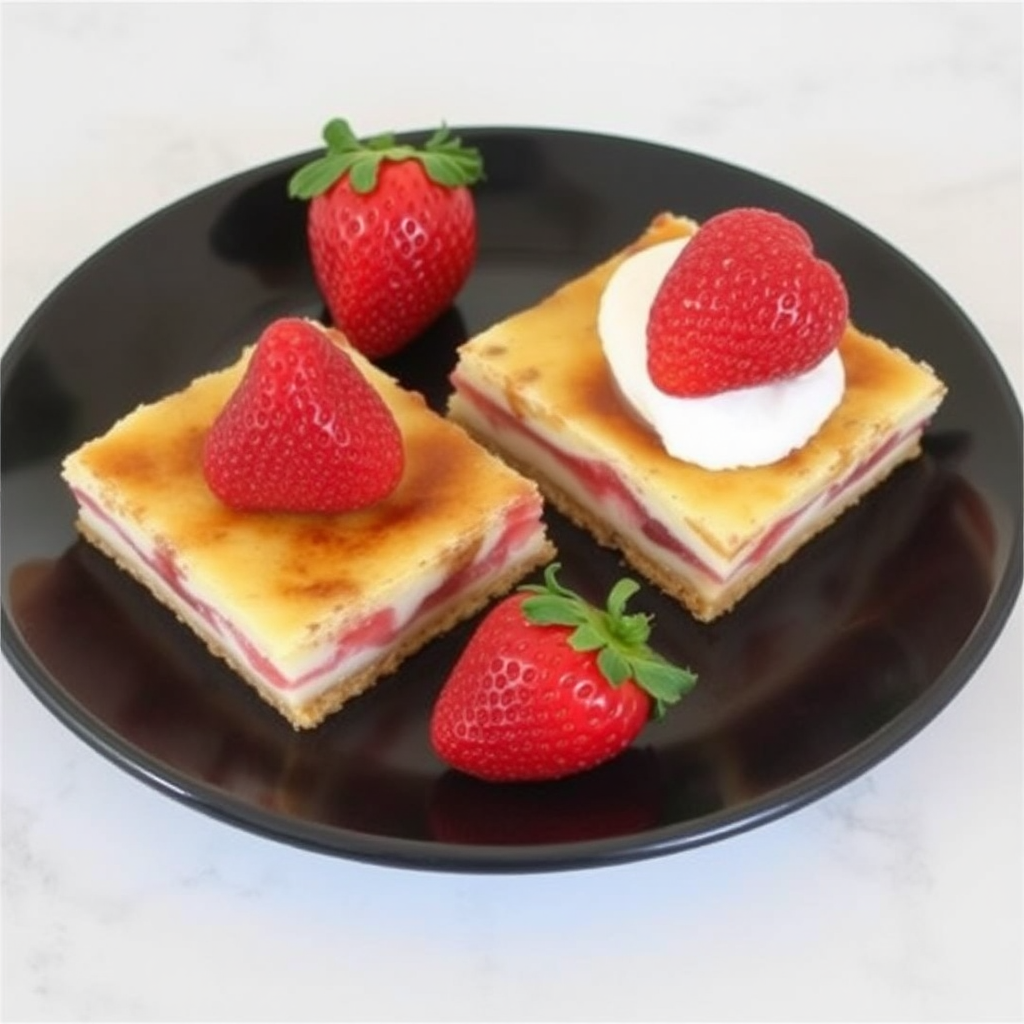 Strawberry and Balsamic Crème Brûlée Bars