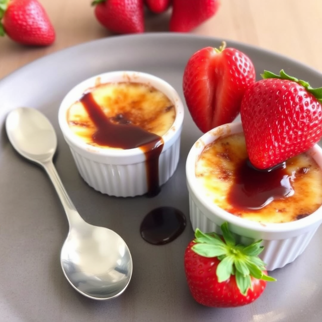 Strawberry and Balsamic Crème Brûlée