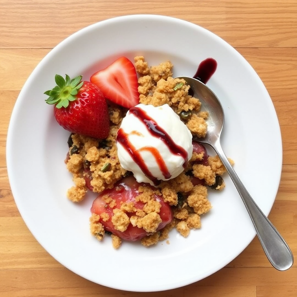 Strawberry and Balsamic Crumble