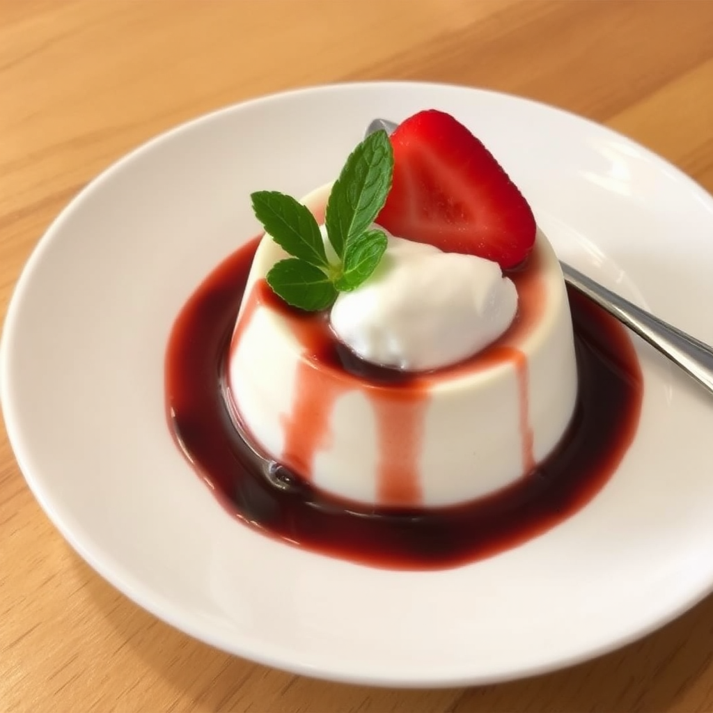 Strawberry and Balsamic Panna Cotta