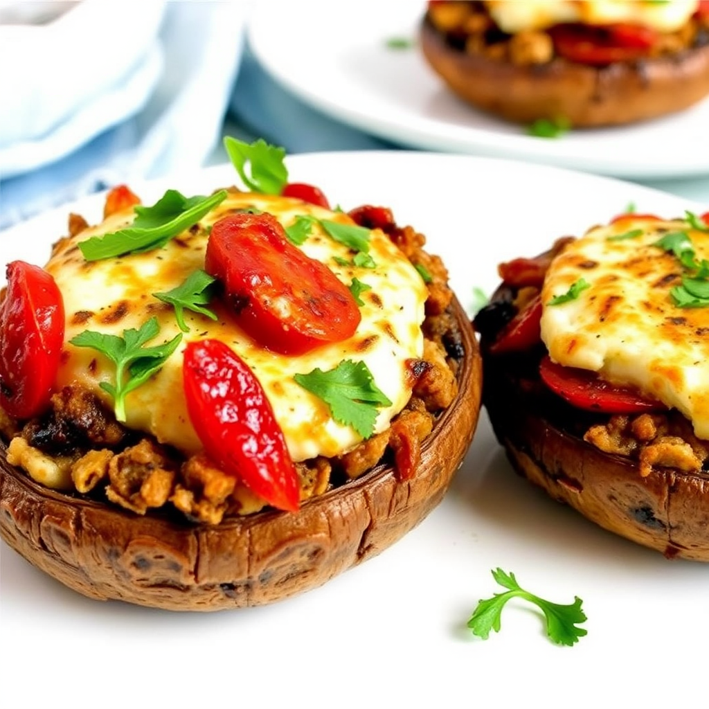 Sun-Dried Tomato & Goat Cheese Stuffed Portobello Mushrooms