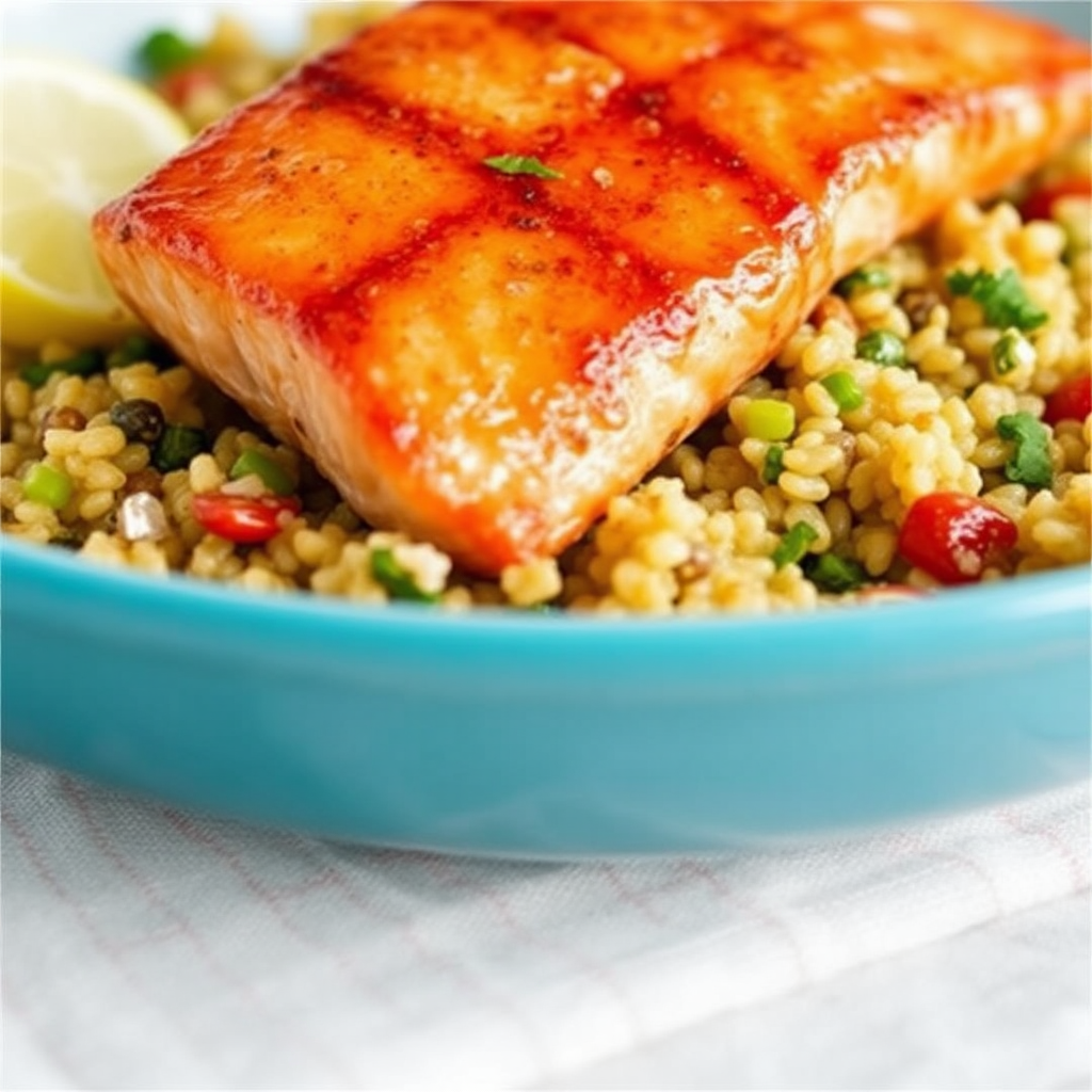 Sun-Kissed Salmon with Cilantro-Lime Quinoa