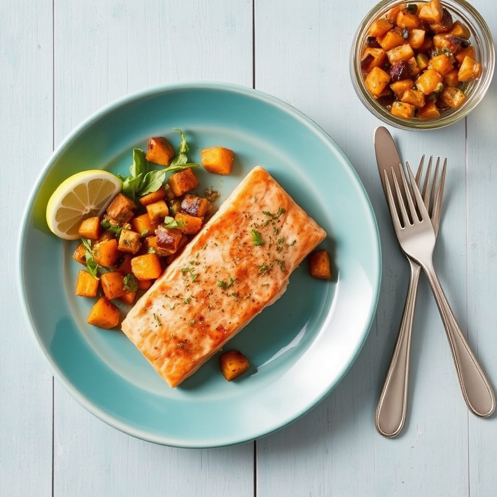 Sun-Kissed Salmon with Roasted Sweet Potato Salsa