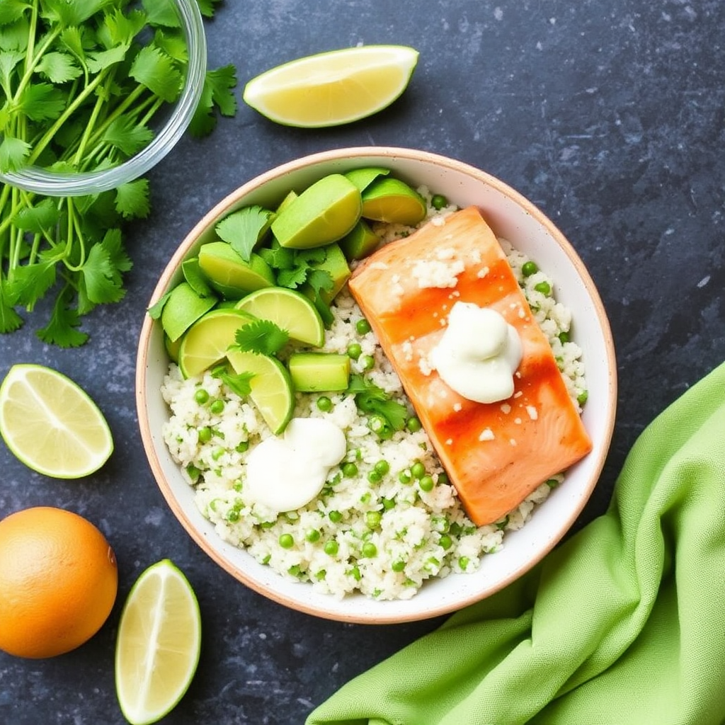 Sunshine Salmon Bowls with Cilantro Lime Rice