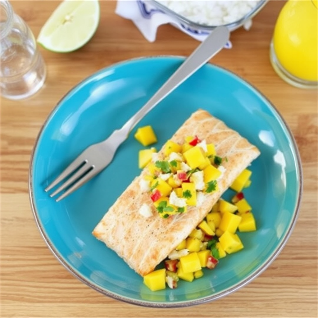 Sunshine Salmon with Coconut-Mango Salsa