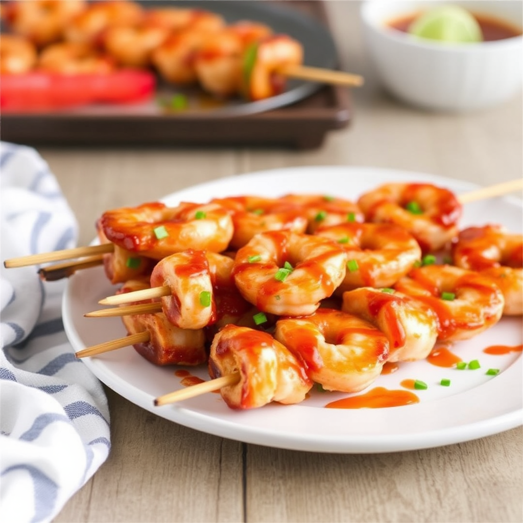 Sweet and Spicy Shrimp Skewers with Coconut Lime Glaze