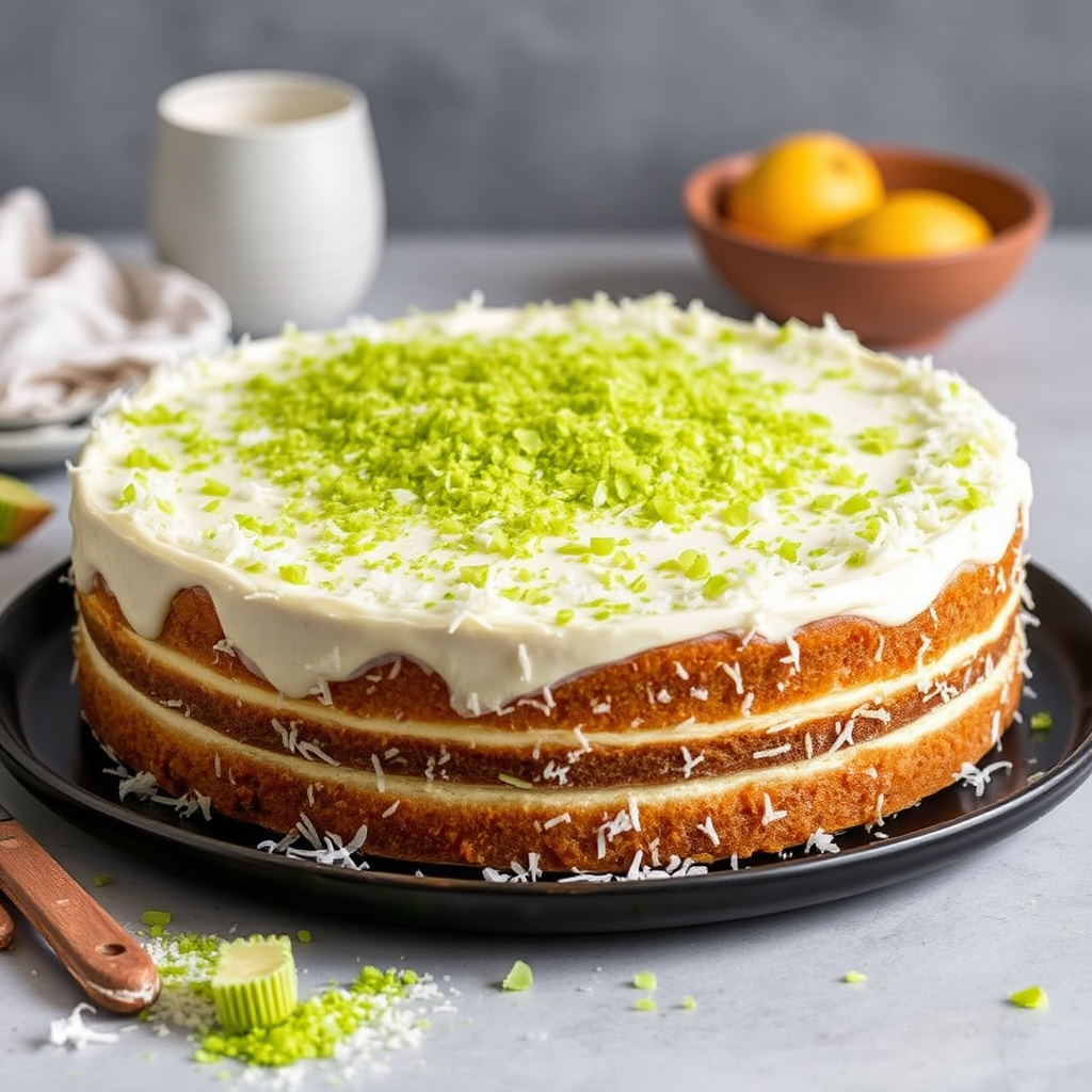 Tres Leches Cake with Matcha and Coconut