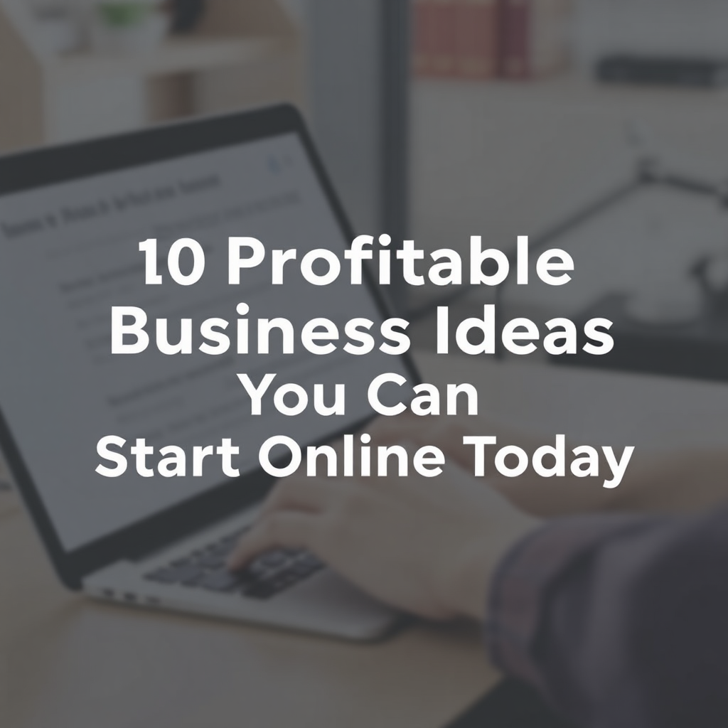 10 Profitable Business Ideas You Can Start Online Today