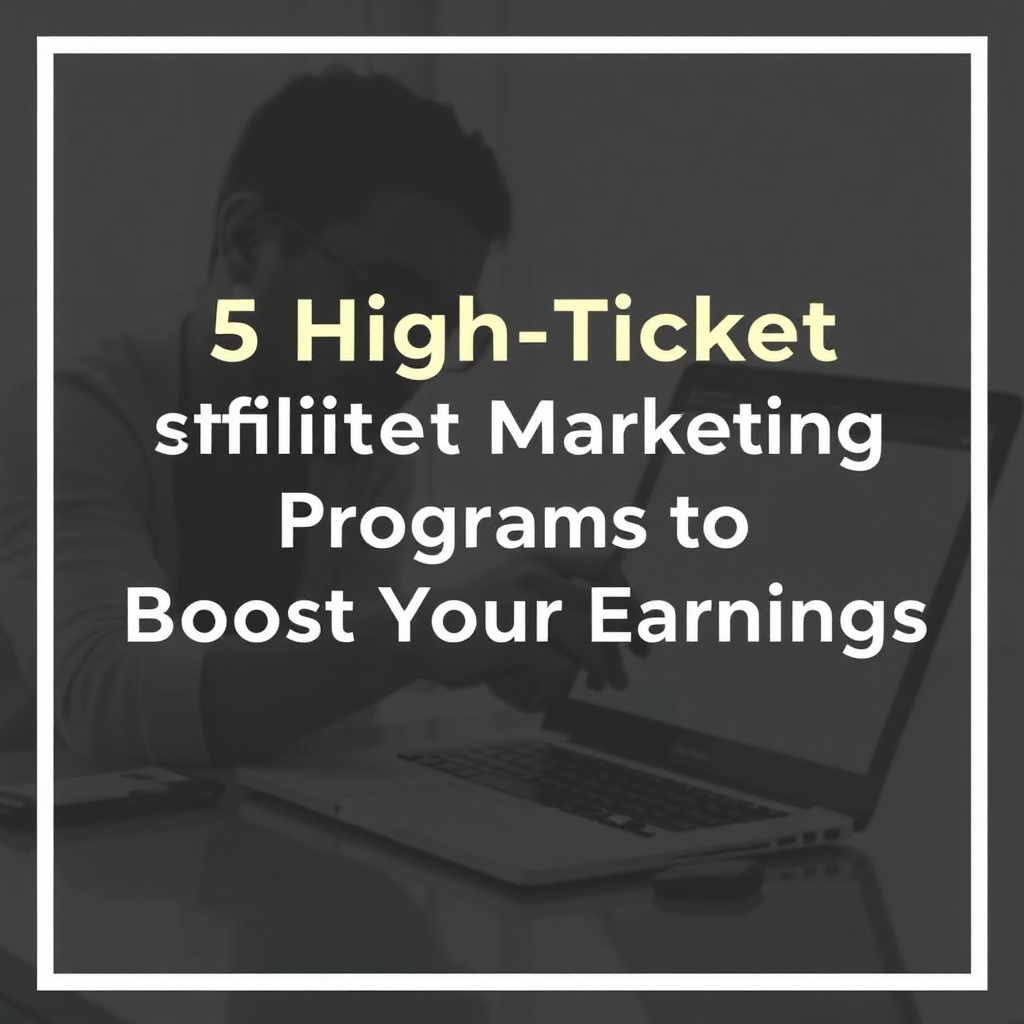 5 High-Ticket Affiliate Marketing Programs to Boost Your Earnings