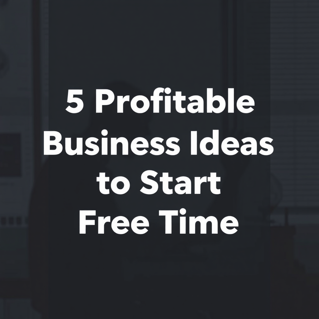 5 Profitable Business Ideas to Start in Your Free Time