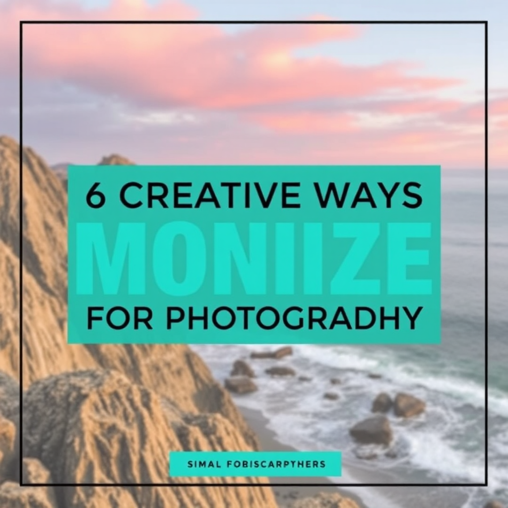 6 Creative Ways to Monetize Your Passion for Photography