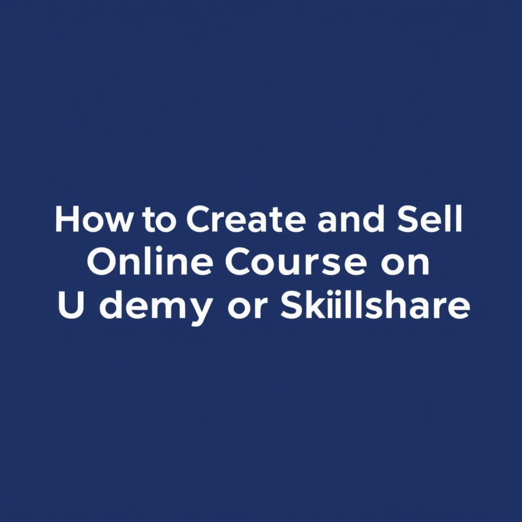 How to Create and Sell Online Courses on Udemy or Skillshare for Profit