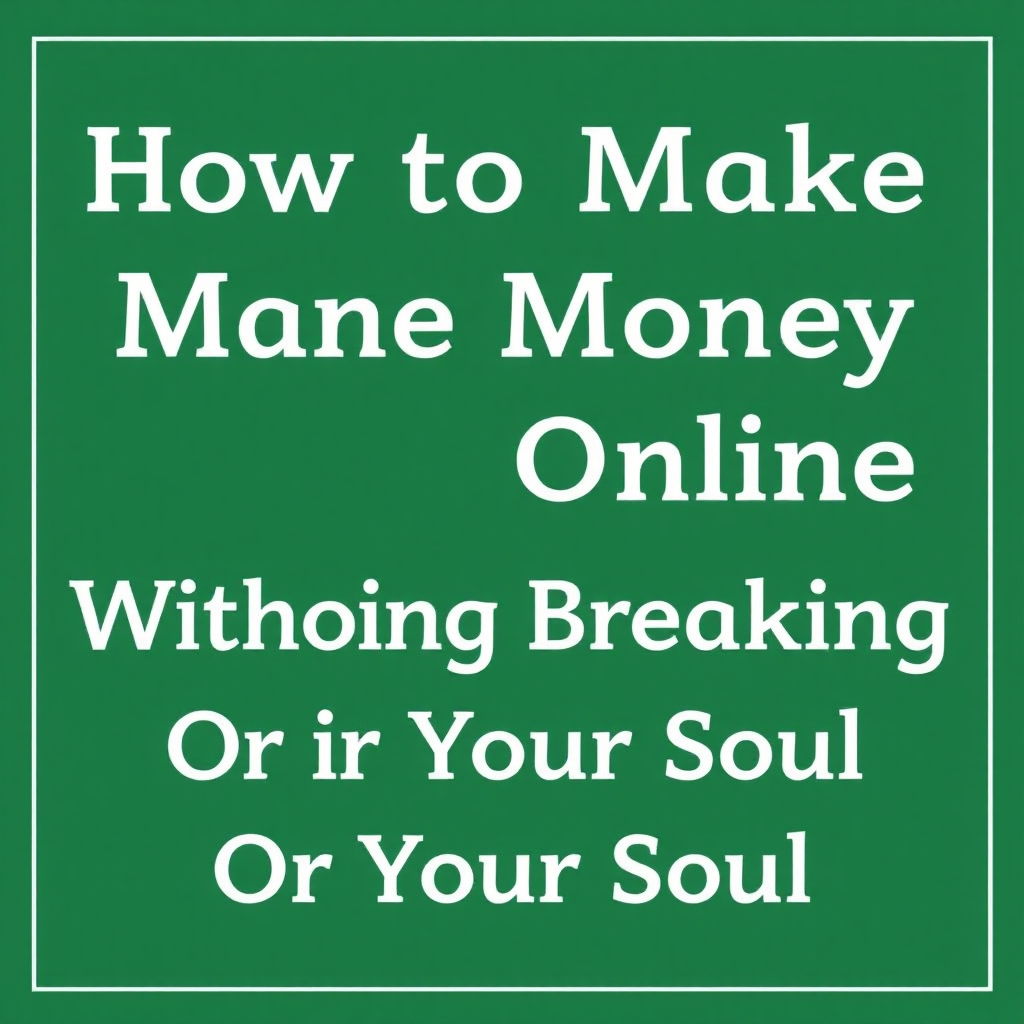 How to Make Money Online Without Breaking the Bank (Or Your Soul)